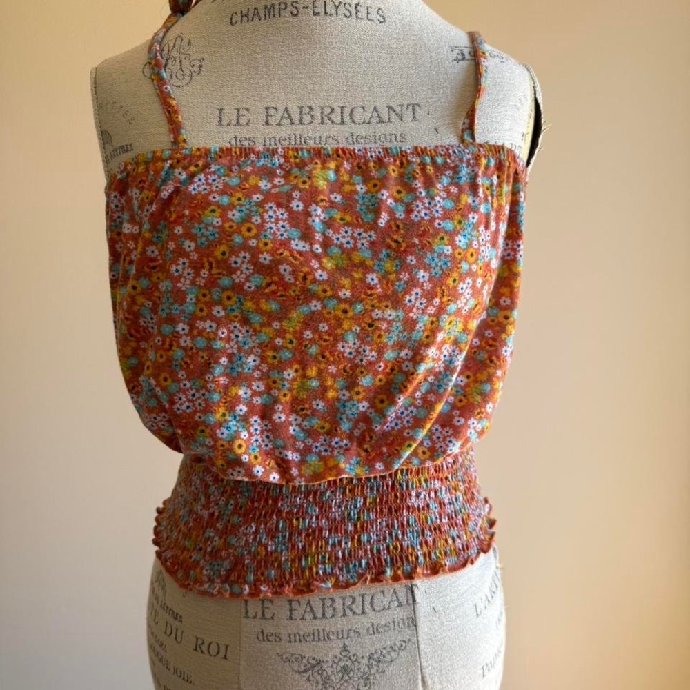 Crave Fame Orange Floral tank top